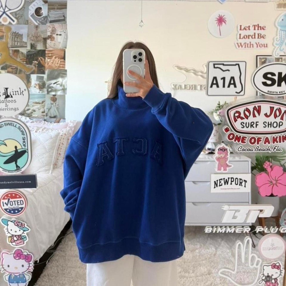 ACTA Mock neck Royal Blue
